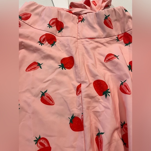NEW Belle Poque Strawberry Print Tie Waist Skirt-Medium - Picture 7 of 10
